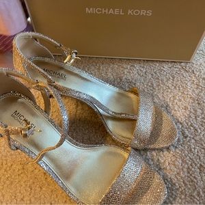 Michael kors Simone mid sandals soft pink worn once bridal